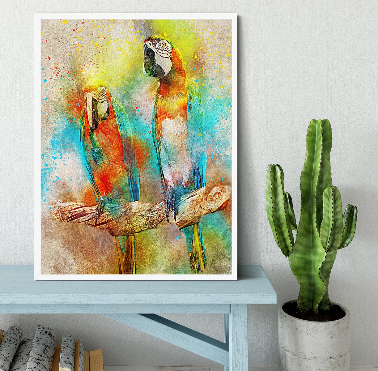 Pair Of Parrots Framed Print - Canvas Art Rocks -6