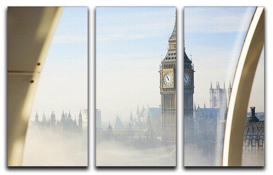 Palace of Westminster in fog 3 Split Panel Canvas Print - Canvas Art Rocks - 1