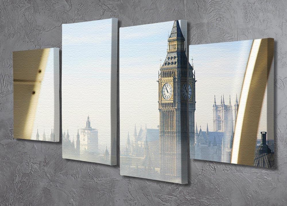 Palace of Westminster in fog 4 Split Panel Canvas  - Canvas Art Rocks - 2