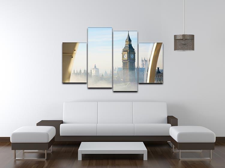 Palace of Westminster in fog 4 Split Panel Canvas  - Canvas Art Rocks - 3