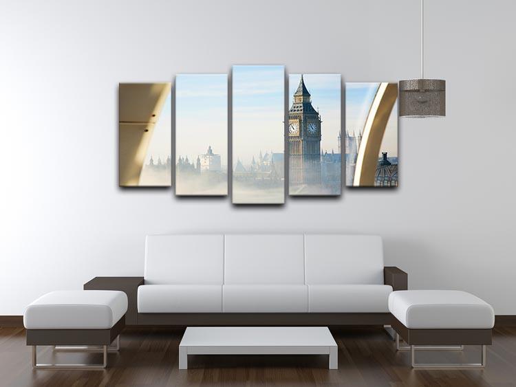 Palace of Westminster in fog 5 Split Panel Canvas  - Canvas Art Rocks - 3