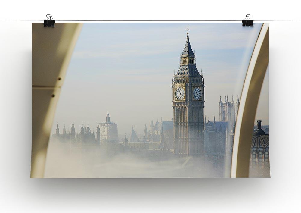 Palace of Westminster in fog Canvas Print or Poster - Canvas Art Rocks - 2