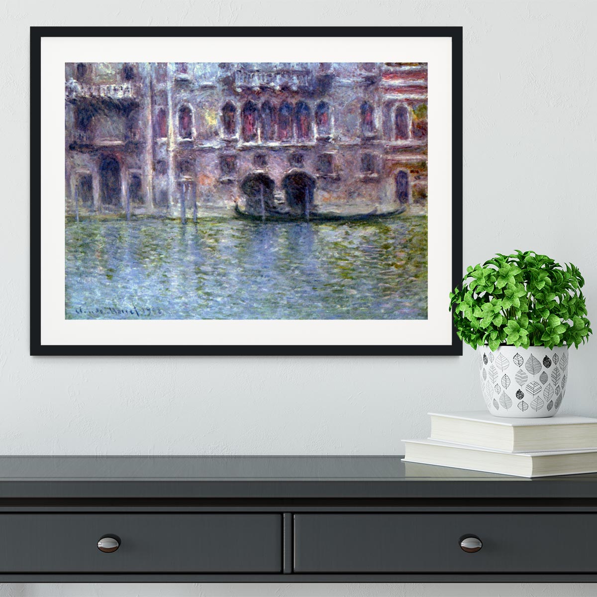 Palazzo da Mula Venice by Monet Framed Print - Canvas Art Rocks - 1