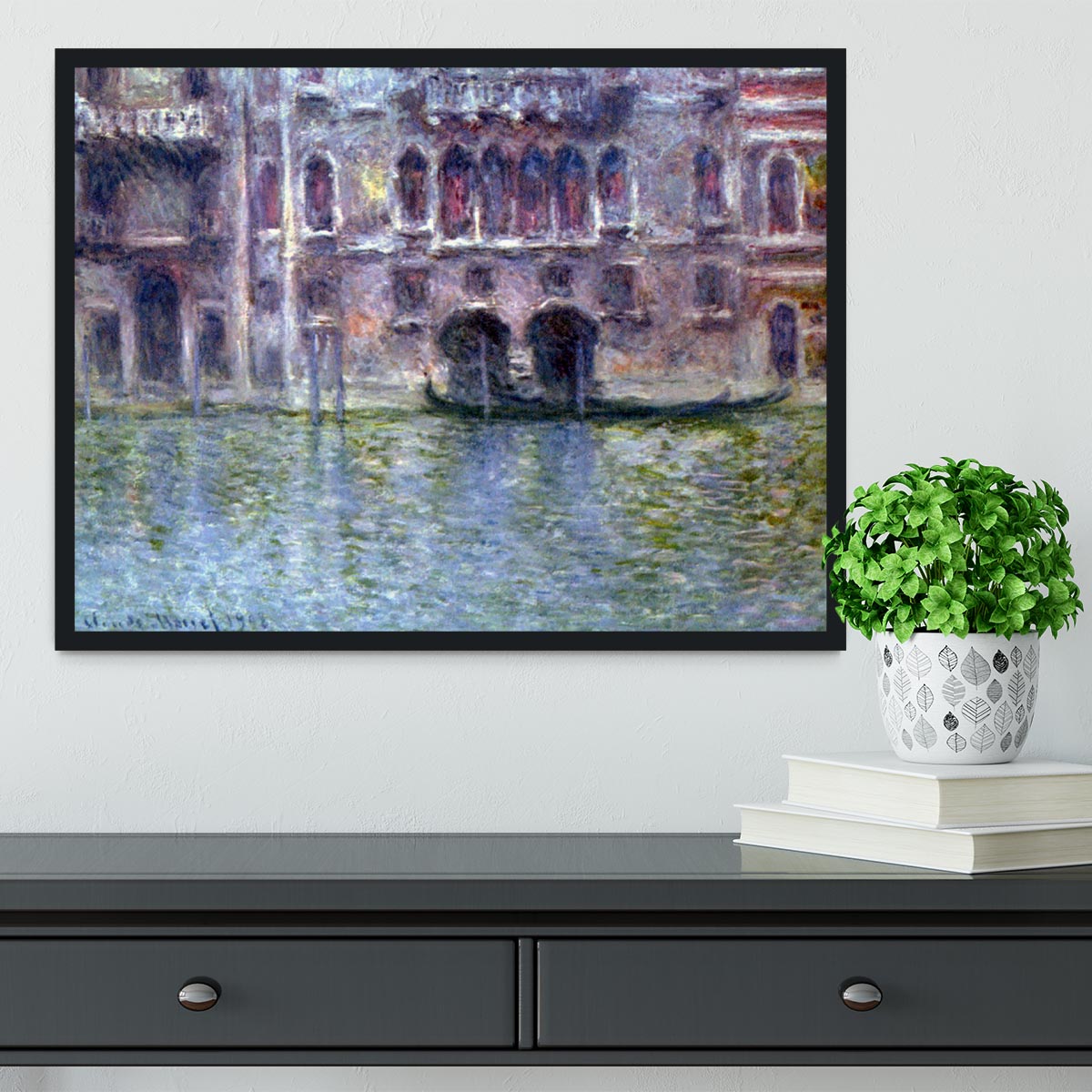 Palazzo da Mula Venice by Monet Framed Print - Canvas Art Rocks - 2