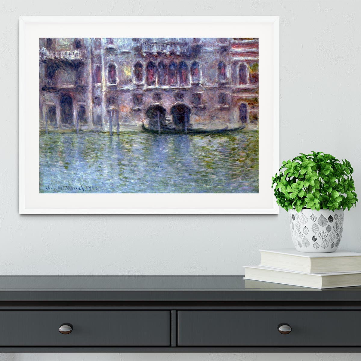 Palazzo da Mula Venice by Monet Framed Print - Canvas Art Rocks - 5