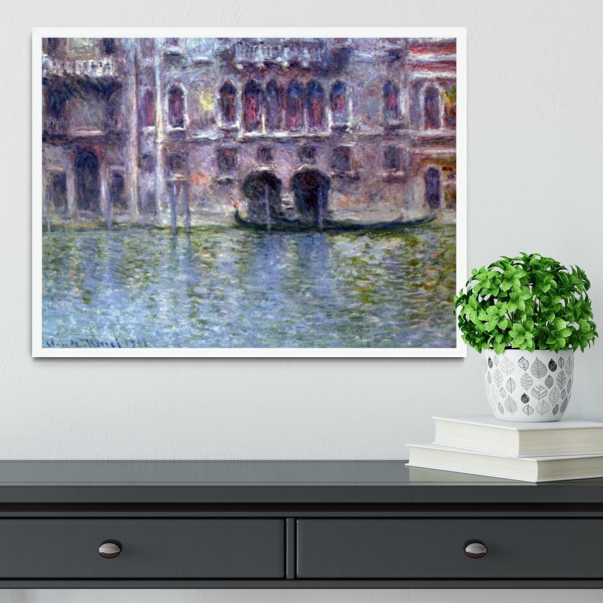 Palazzo da Mula Venice by Monet Framed Print - Canvas Art Rocks -6