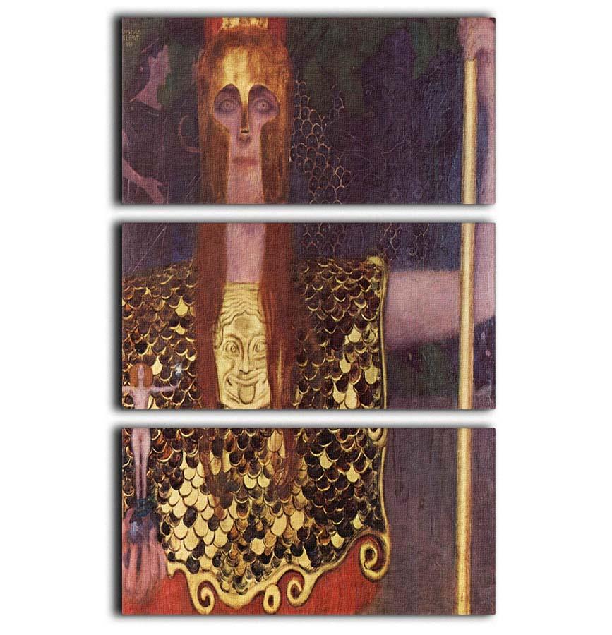 Pallas Athena by Klimt 3 Split Panel Canvas Print - Canvas Art Rocks - 1