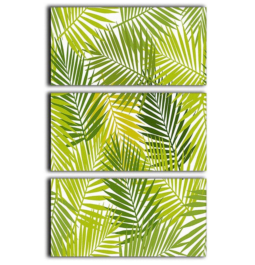Palm leaf silhouettes seamless 3 Split Panel Canvas Print - Canvas Art Rocks - 1