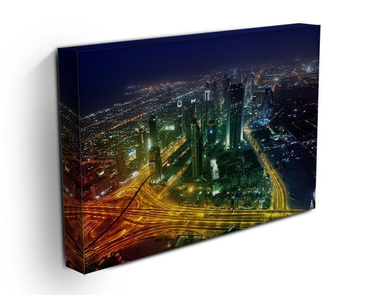 Panorama Dubai city at night Canvas Print or Poster - Canvas Art Rocks - 3