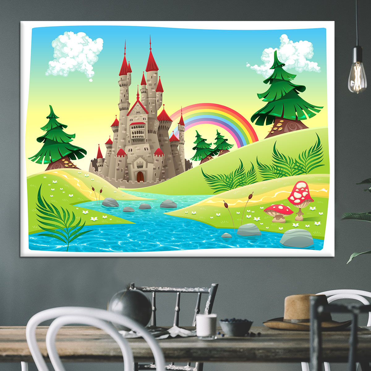 Panorama with castle Canvas Print or Poster - Canvas Art Rocks - 3