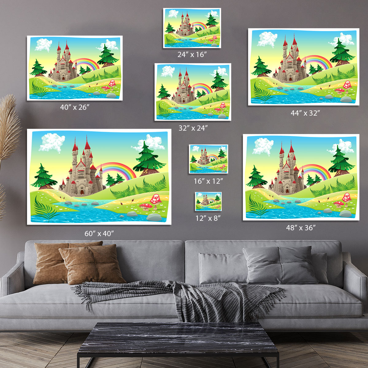 Panorama with castle Canvas Print or Poster - Canvas Art Rocks - 7