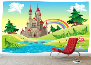 Panorama with castle Wall Mural Wallpaper - Canvas Art Rocks - 3