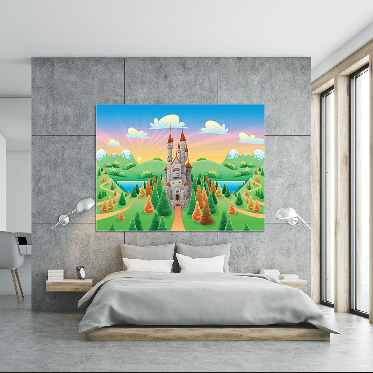 Panorama with medieval castle Canvas Print or Poster - Canvas Art Rocks - 5