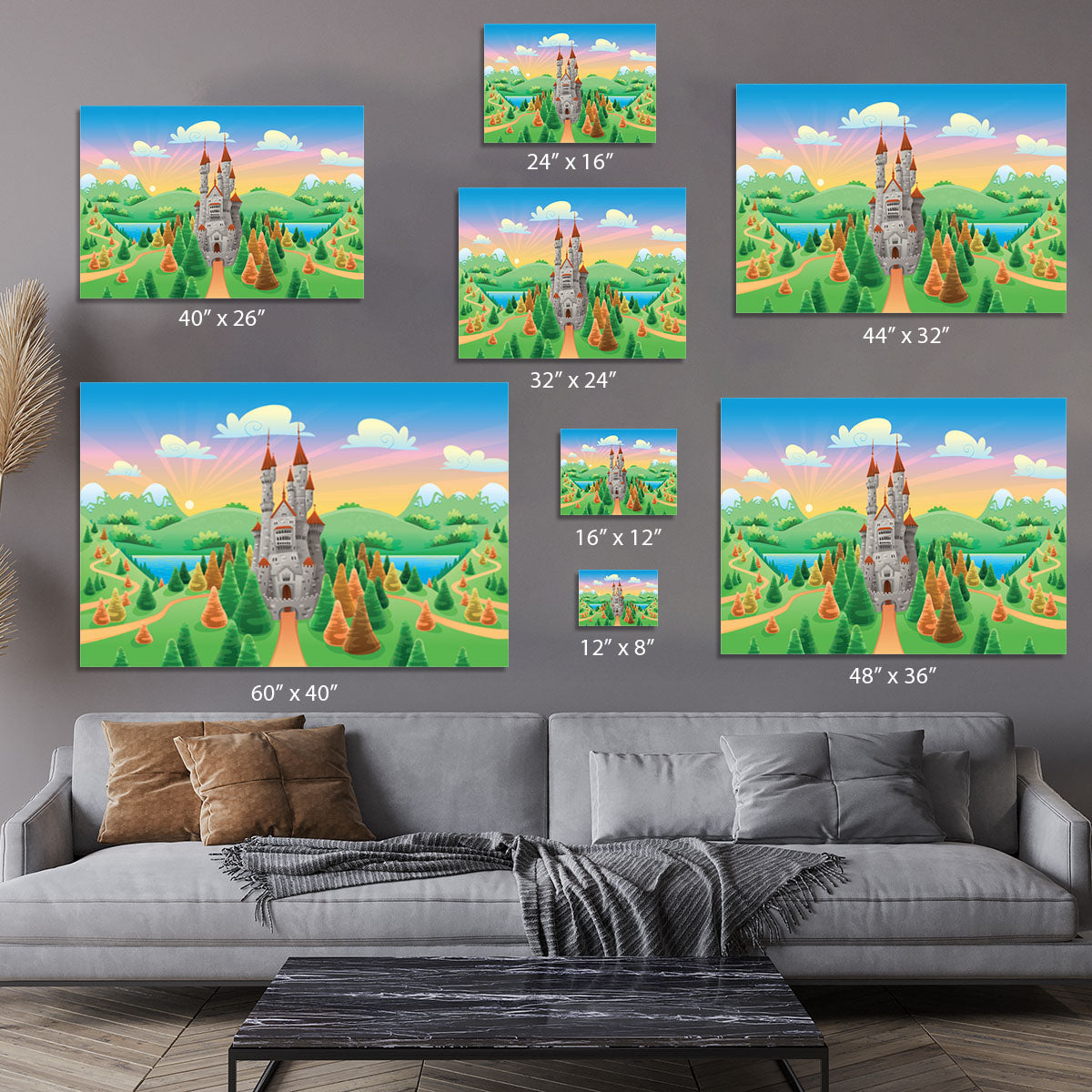Panorama with medieval castle Canvas Print or Poster - Canvas Art Rocks - 7