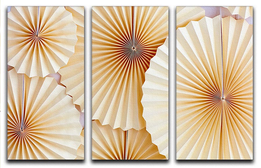 Paper Fans 3 Split Panel Canvas Print - Canvas Art Rocks - 1
