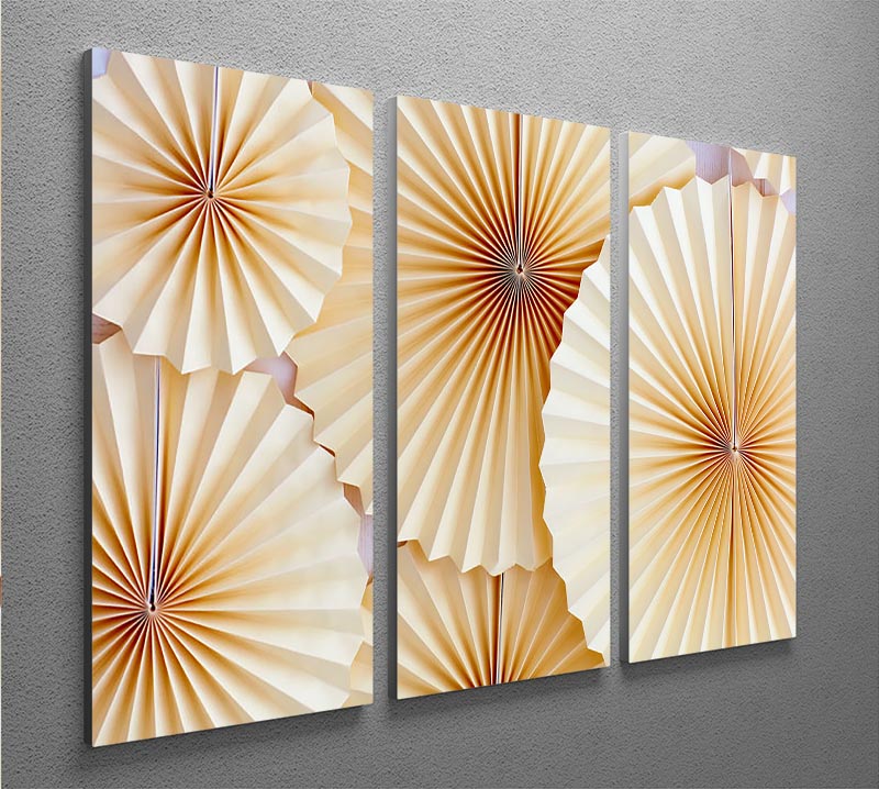 Paper Fans 3 Split Panel Canvas Print - Canvas Art Rocks - 2