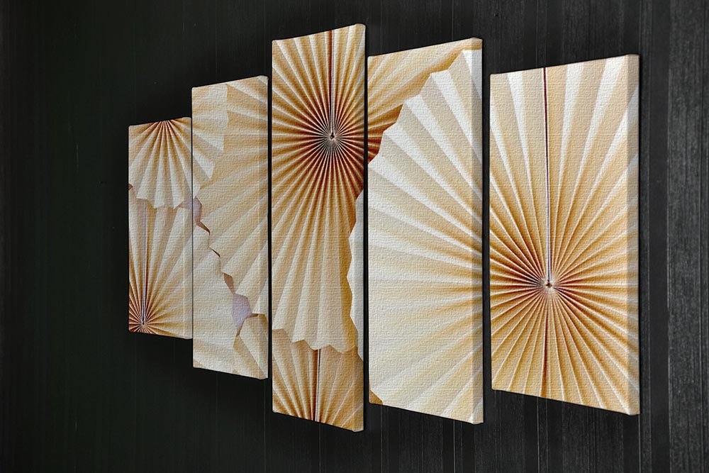 Paper Fans 5 Split Panel Canvas - Canvas Art Rocks - 2