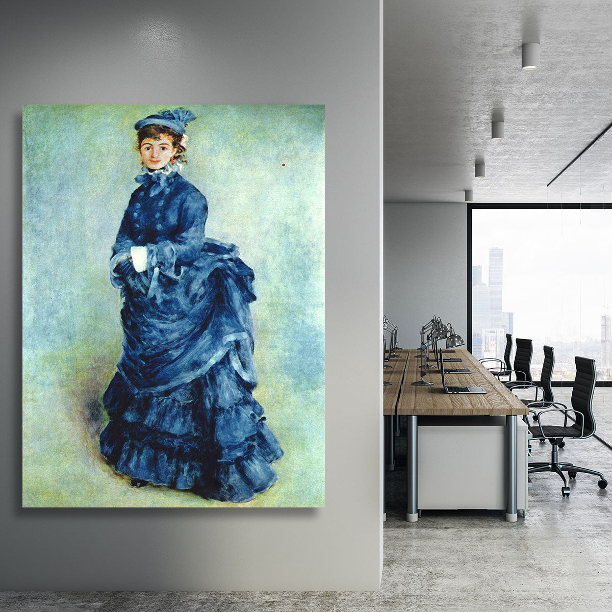 Paris girl the lady in blue by Renoir Canvas Print or Poster - Canvas Art Rocks - 3