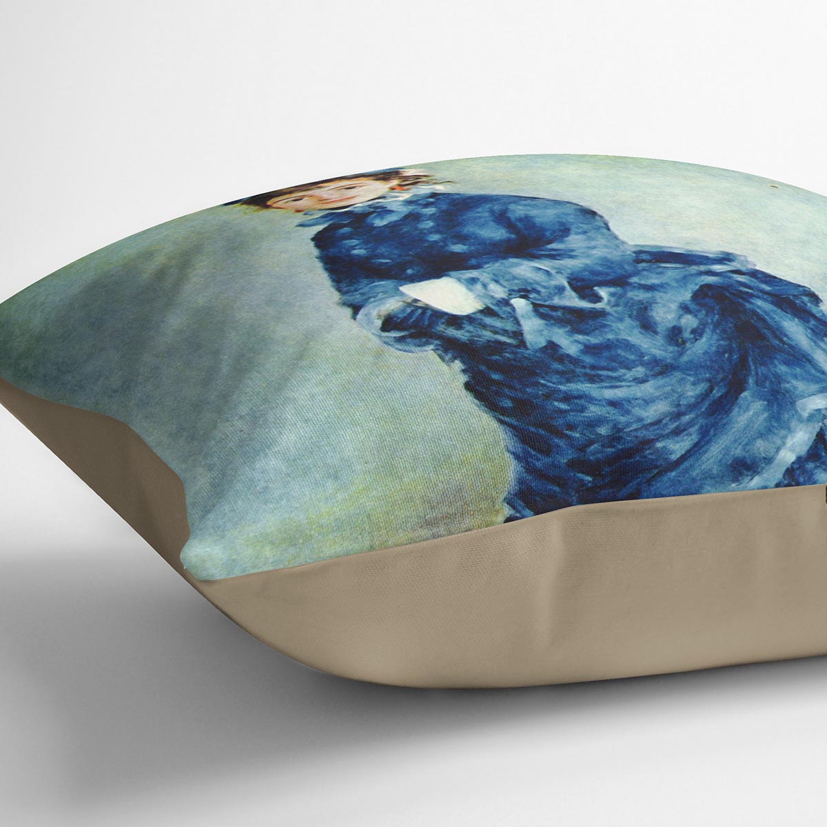 Paris girl the lady in blue by Renoir Cushion