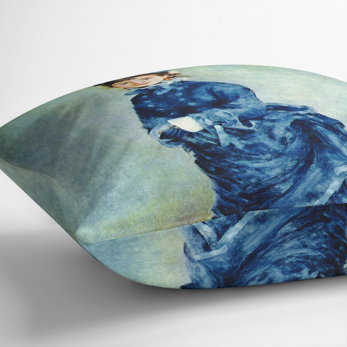Paris girl the lady in blue by Renoir Cushion