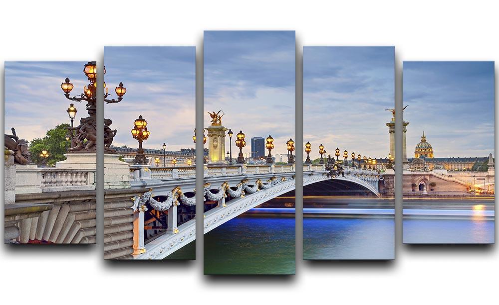 Paris image of the Alexandre III 5 Split Panel Canvas  - Canvas Art Rocks - 1
