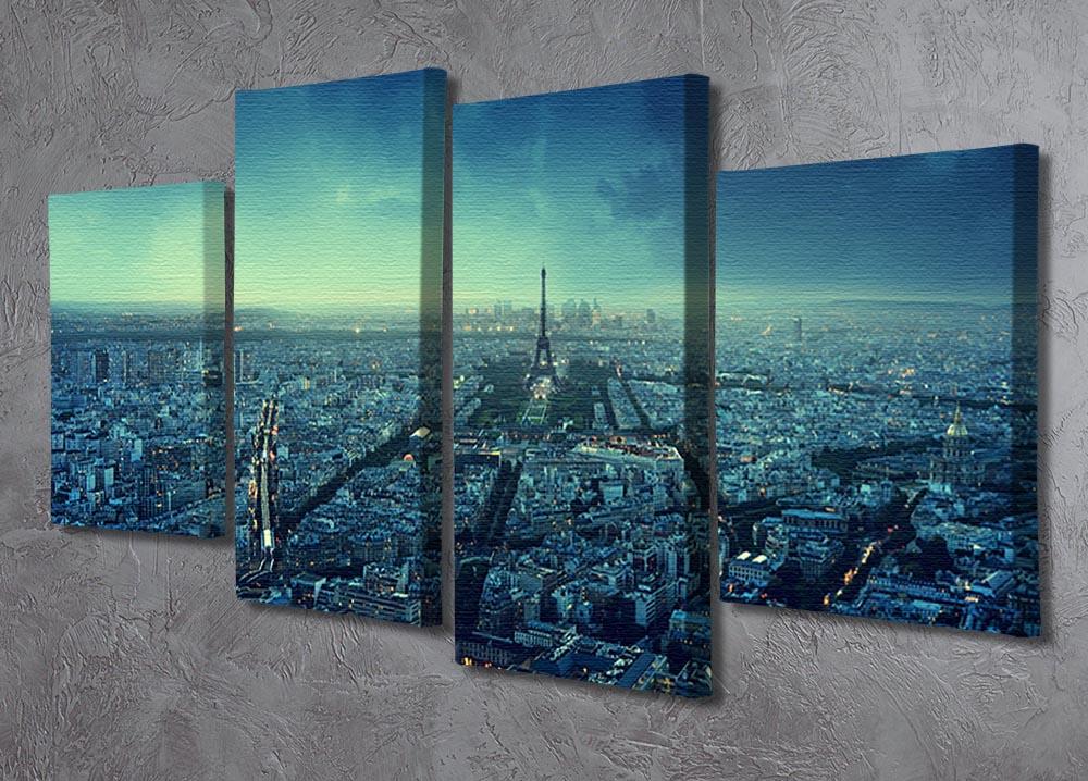 Paris skyline at sunset 4 Split Panel Canvas  - Canvas Art Rocks - 2