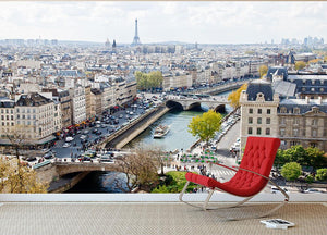 Paris skyline from the top of Notre Dame Wall Mural Wallpaper - Canvas Art Rocks - 2