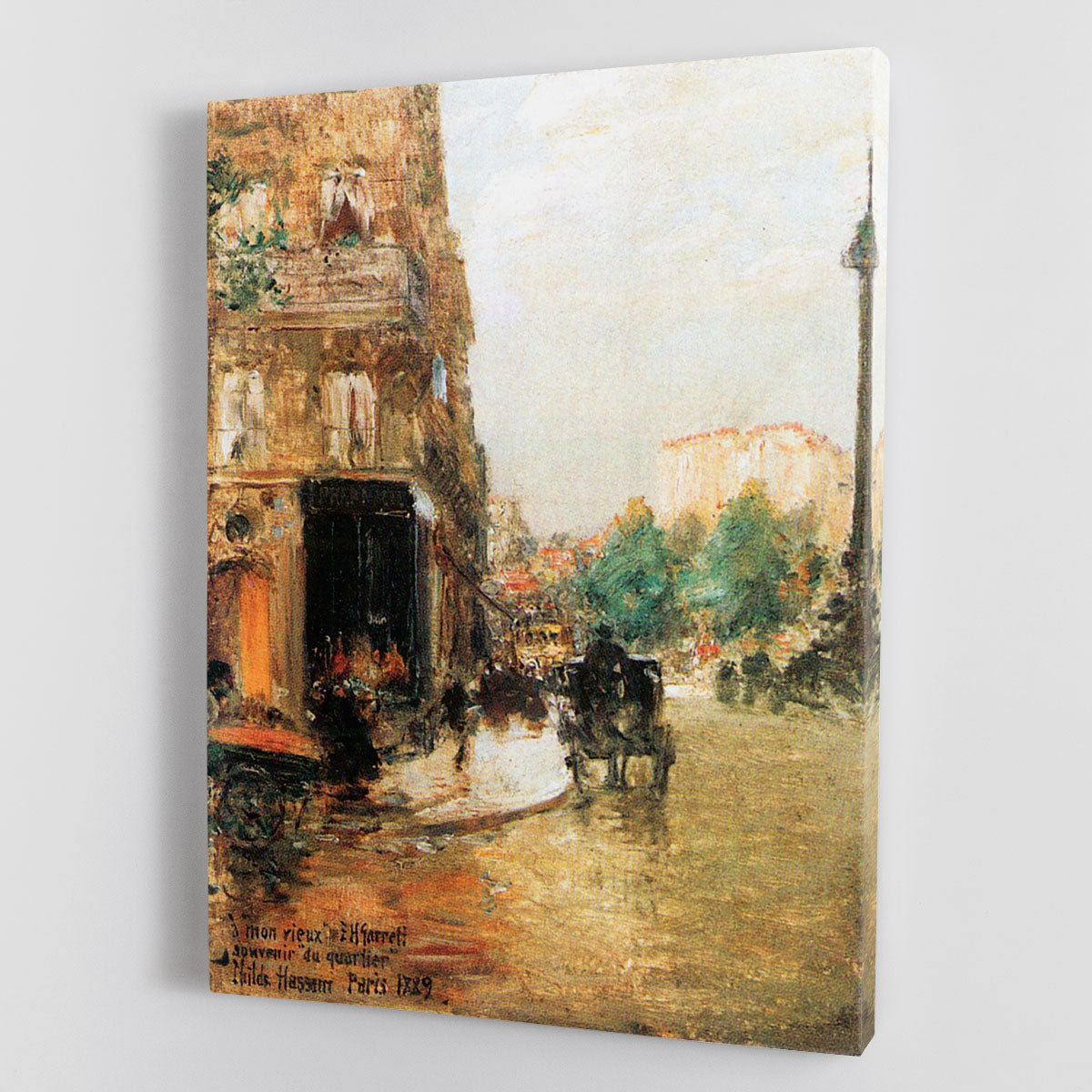 Parisian street scene 2 by Hassam Canvas Print or Poster - Canvas Art Rocks - 1