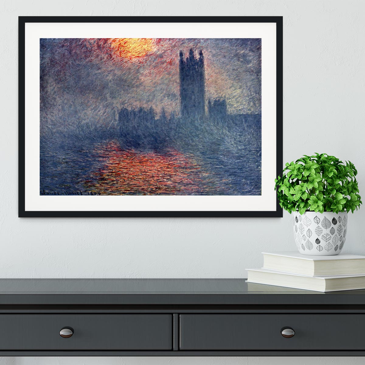 Parliament in London by Monet Framed Print - Canvas Art Rocks - 1