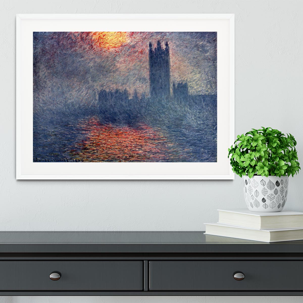 Parliament in London by Monet Framed Print - Canvas Art Rocks - 5