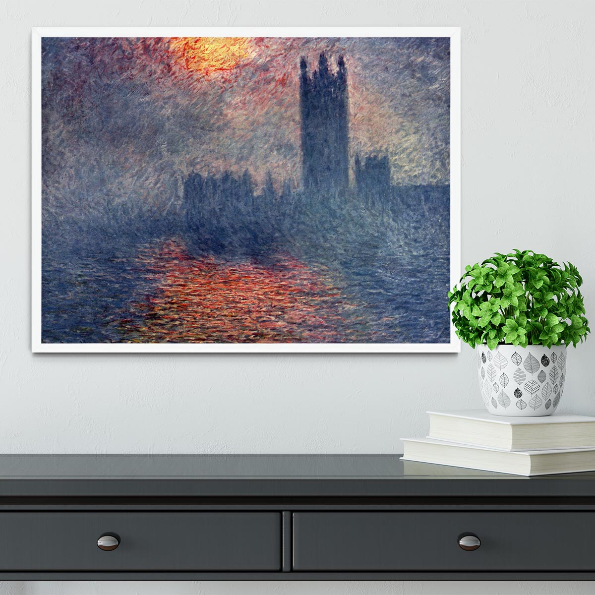 Parliament in London by Monet Framed Print - Canvas Art Rocks -6