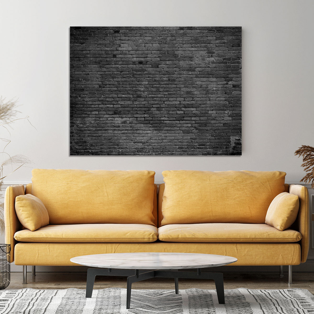 Part of black painted brick Canvas Print or Poster - Canvas Art Rocks - 4