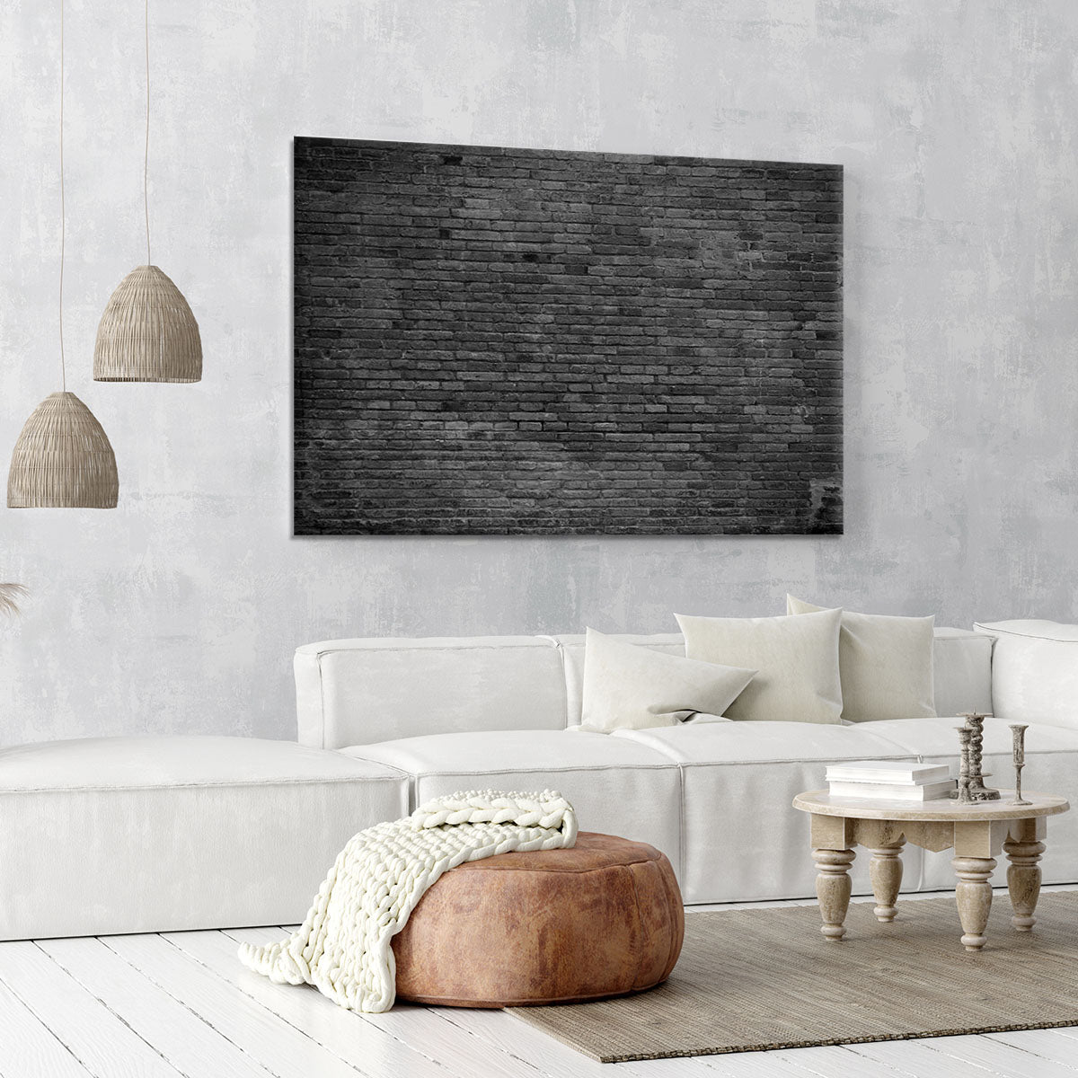 Part of black painted brick Canvas Print or Poster - Canvas Art Rocks - 6