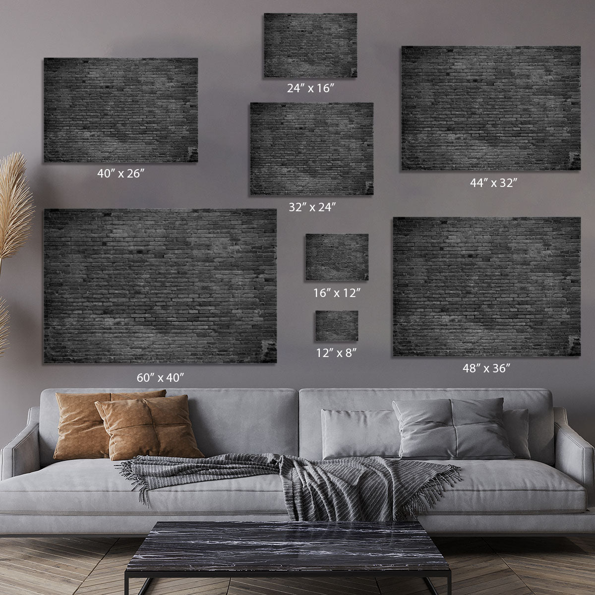 Part of black painted brick Canvas Print or Poster - Canvas Art Rocks - 7