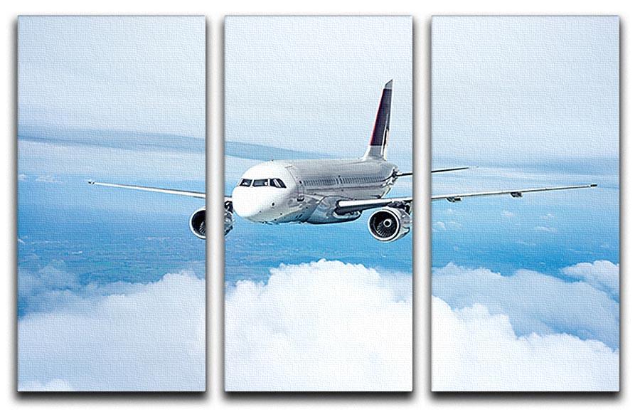 Passenger Airliner 3 Split Panel Canvas Print - Canvas Art Rocks - 1