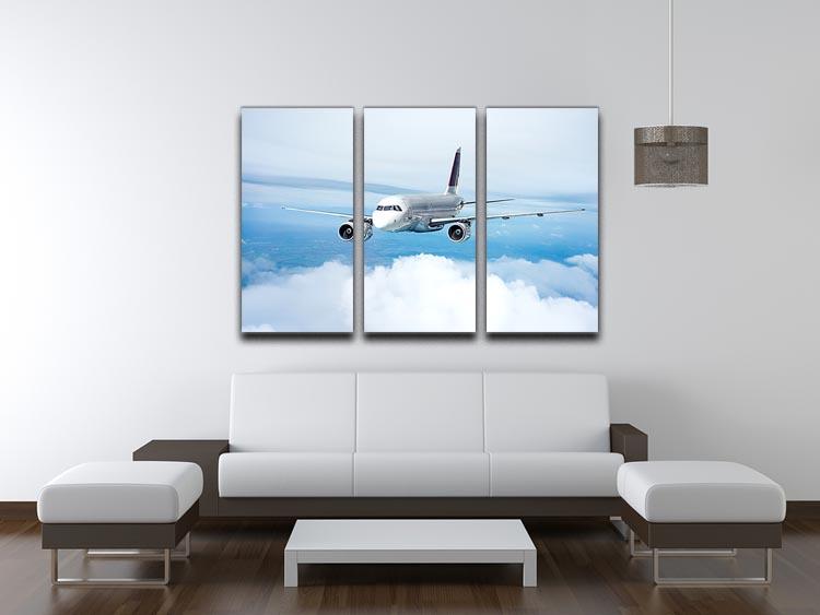 Passenger Airliner 3 Split Panel Canvas Print - Canvas Art Rocks - 3