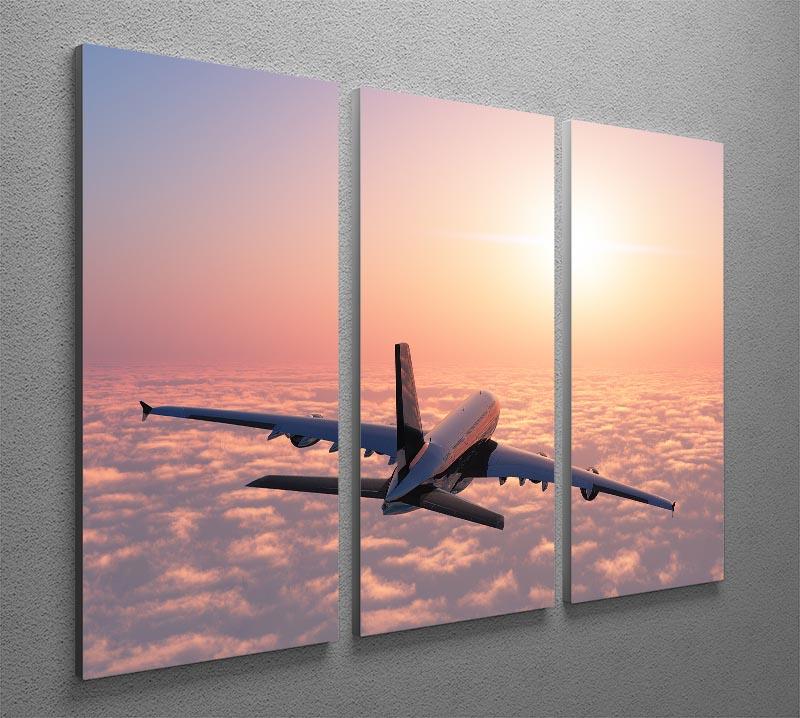 Passenger plane above the clouds 3 Split Panel Canvas Print - Canvas Art Rocks - 2