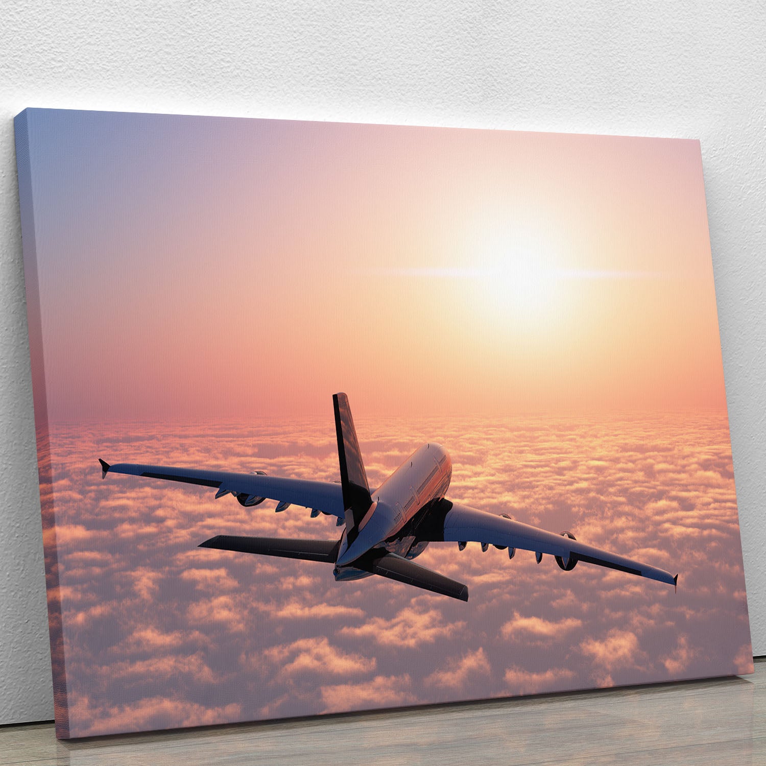Passenger plane above the clouds Canvas Print or Poster - Canvas Art Rocks - 1