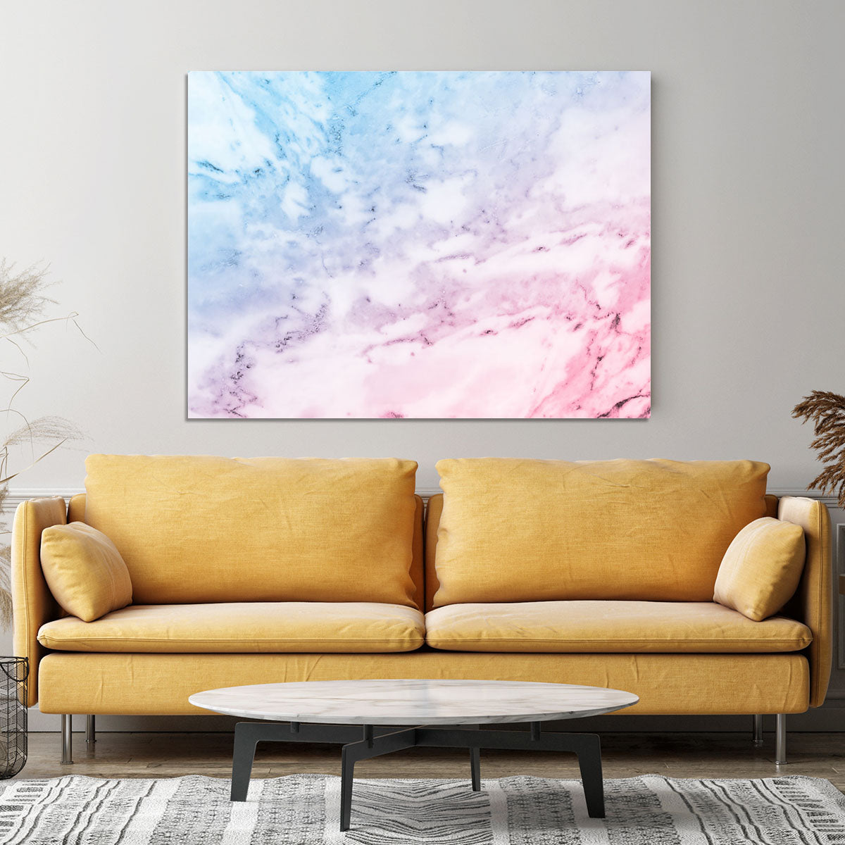 Pastel blue and pink marble Canvas Print or Poster - Canvas Art Rocks - 4