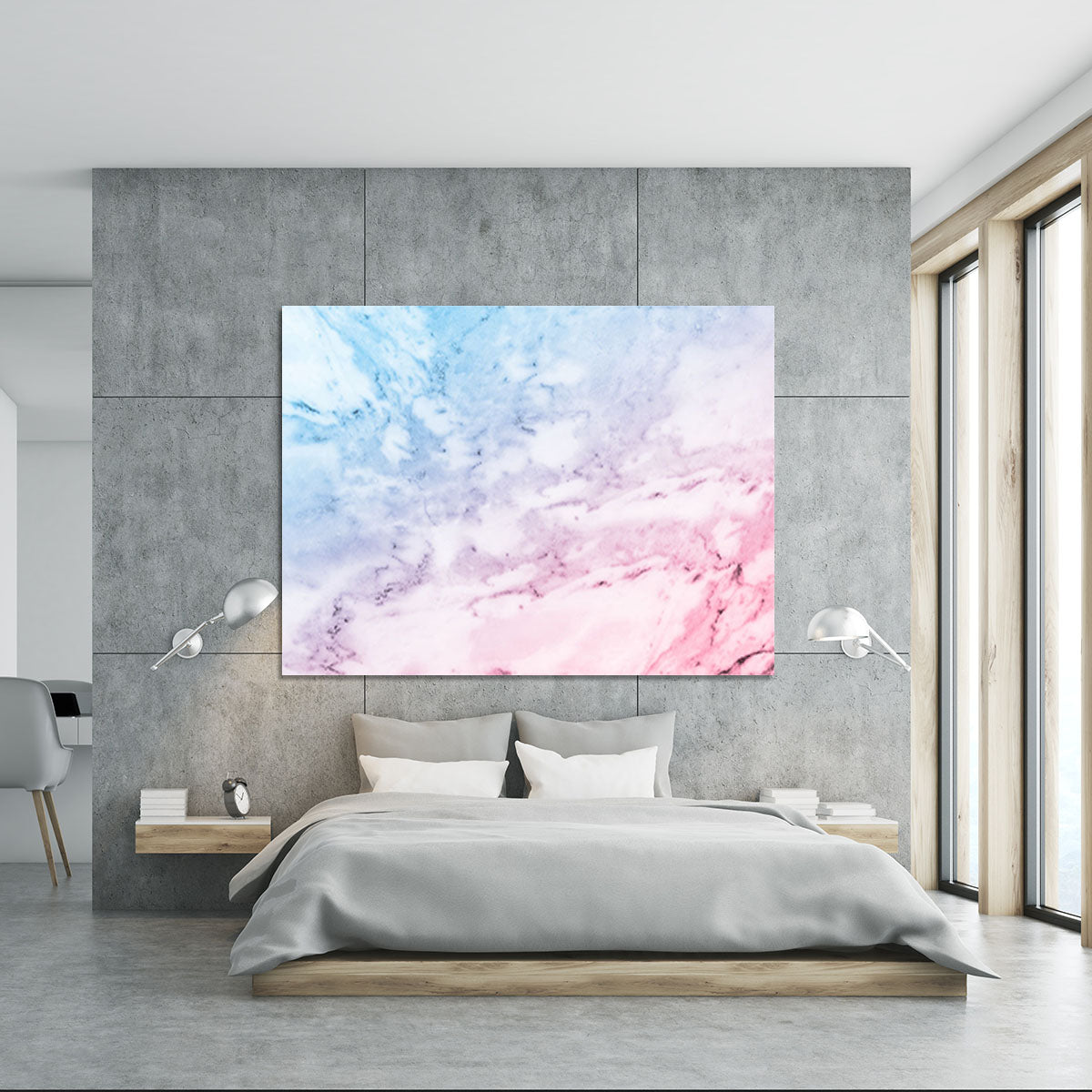 Pastel blue and pink marble Canvas Print or Poster - Canvas Art Rocks - 5