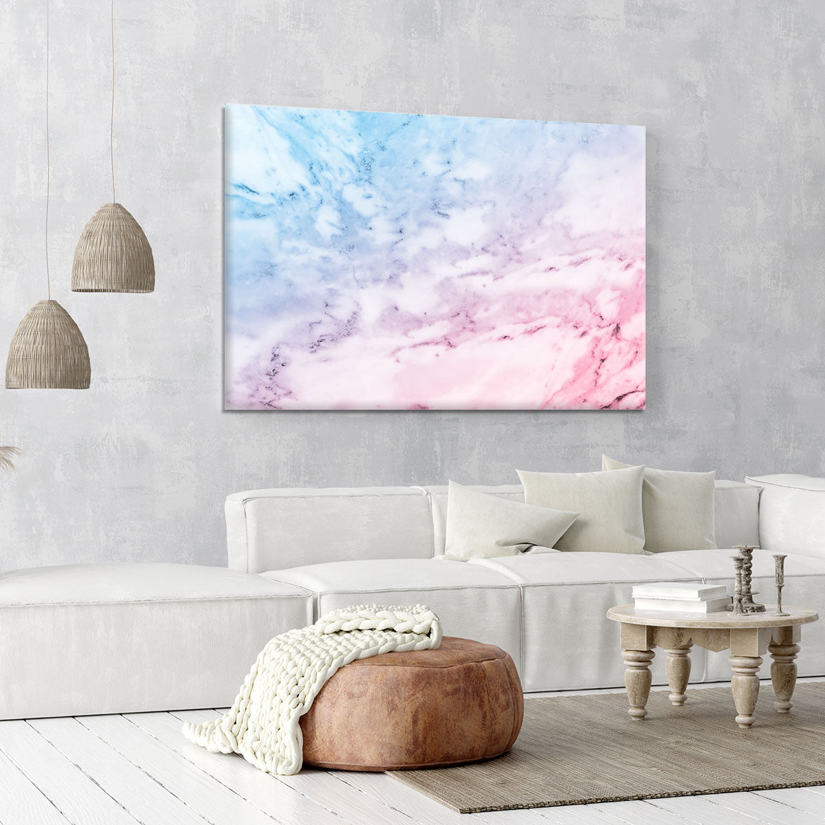 Pastel blue and pink marble Canvas Print or Poster - Canvas Art Rocks - 6