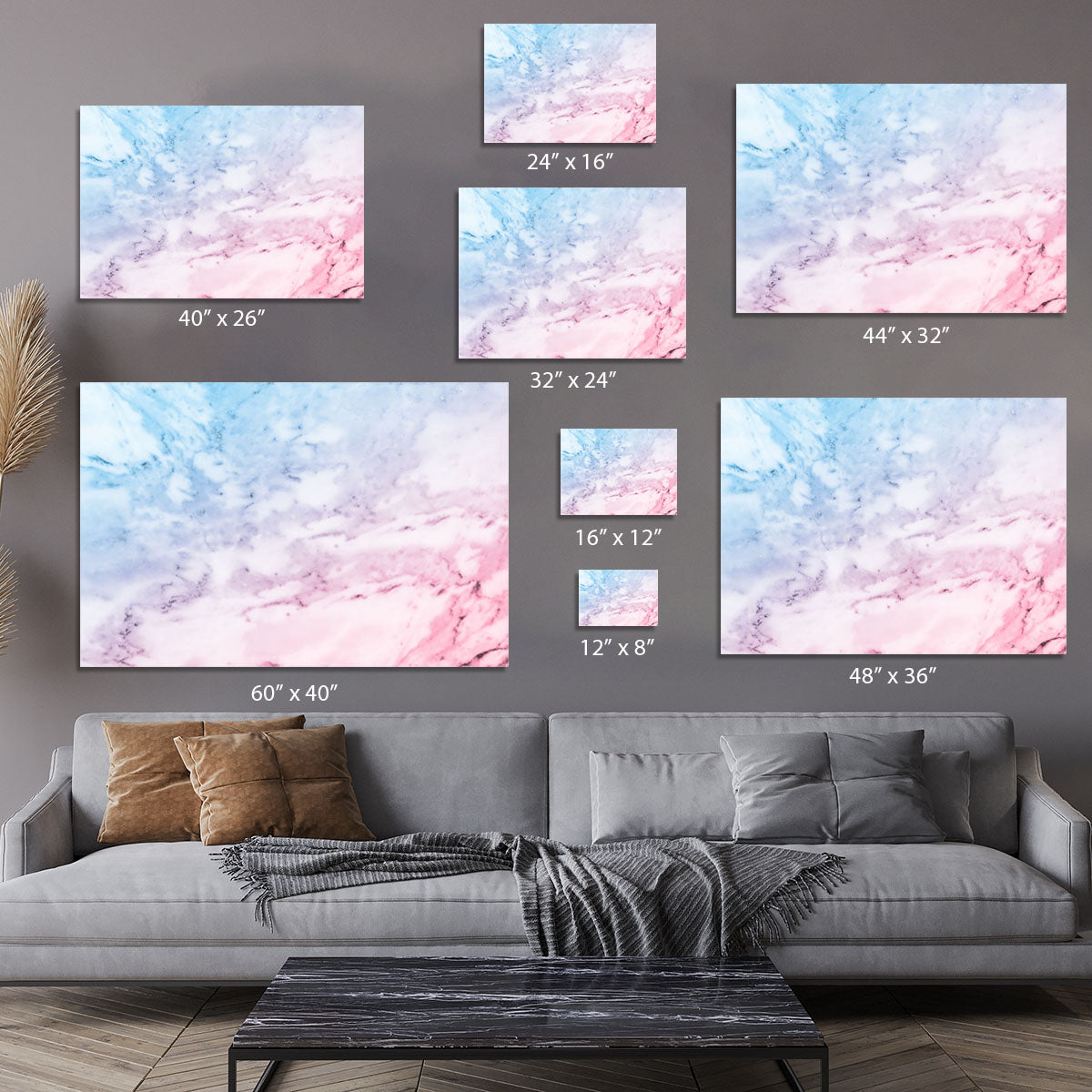 Pastel blue and pink marble Canvas Print or Poster - Canvas Art Rocks - 7