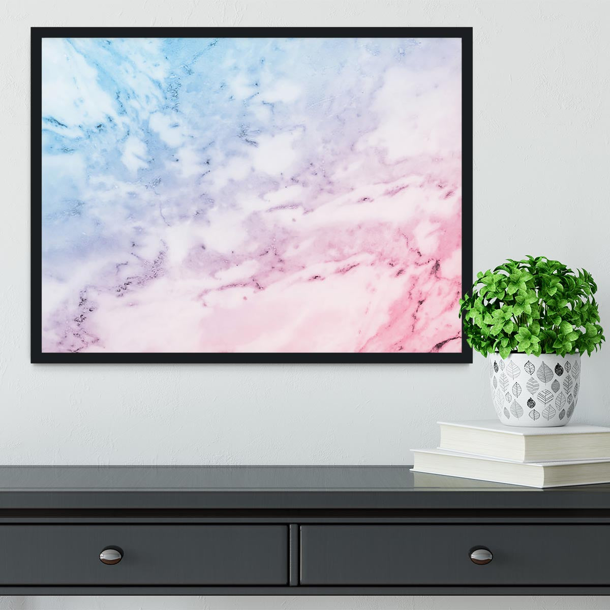 Pastel blue and pink marble Framed Print - Canvas Art Rocks - 2