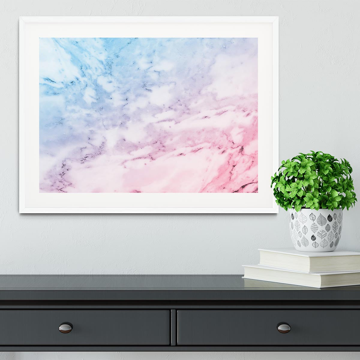 Pastel blue and pink marble Framed Print - Canvas Art Rocks - 5
