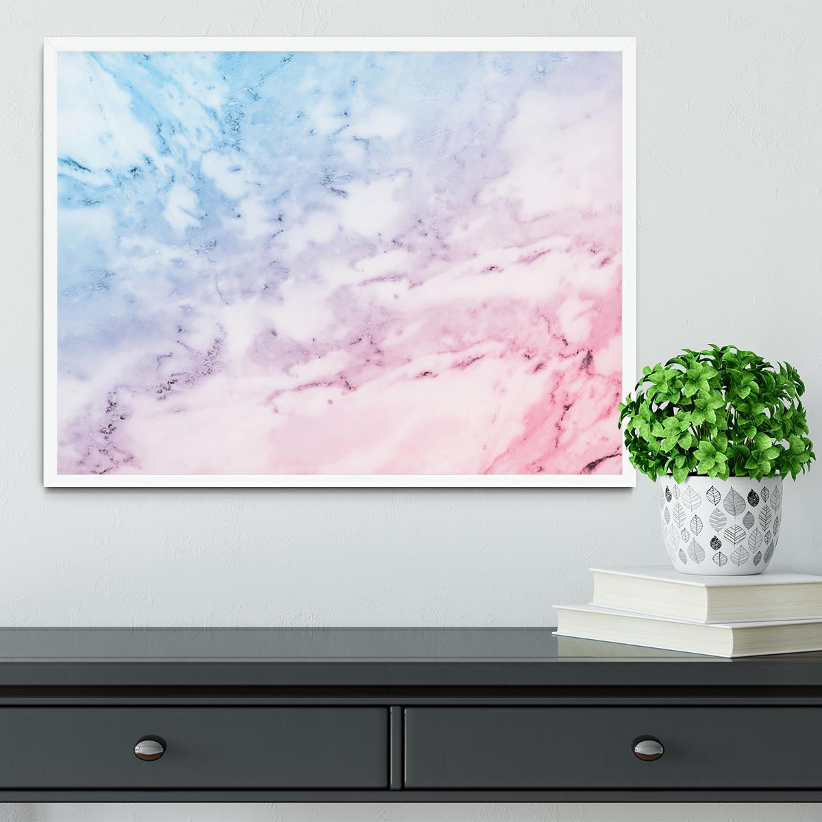 Pastel blue and pink marble Framed Print - Canvas Art Rocks -6