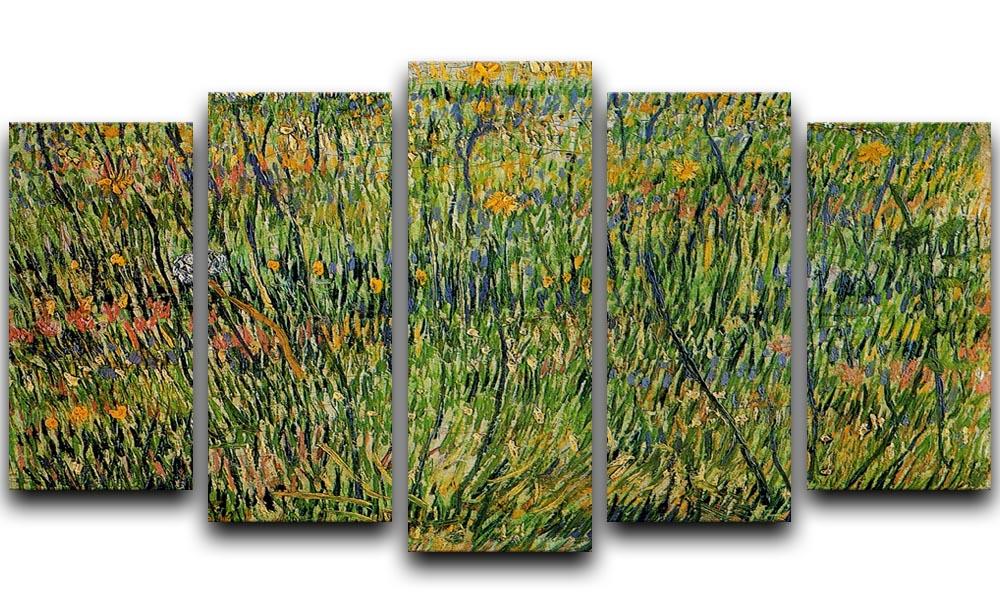Pasture in Bloom by Van Gogh 5 Split Panel Canvas  - Canvas Art Rocks - 1
