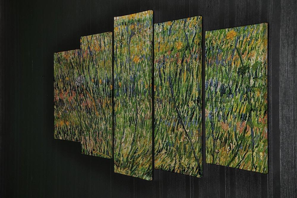 Pasture in Bloom by Van Gogh 5 Split Panel Canvas - Canvas Art Rocks - 2