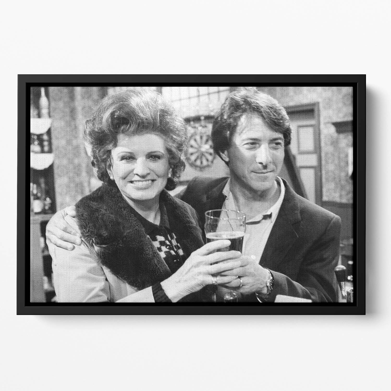 Pat Phoenix and Dustin Hoffman Rovers Return Floating Framed Canvas