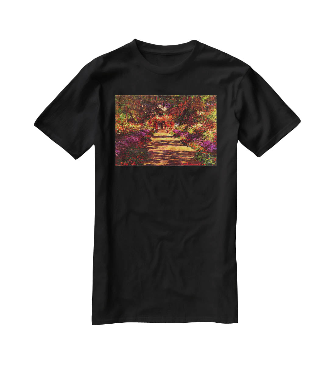 Path in Monets garden in Giverny by Monet T-Shirt - Canvas Art Rocks - 1