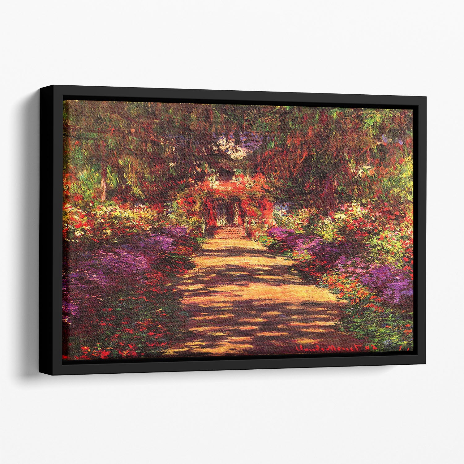 Path in Monets garden in Giverny by Monet Floating Framed Canvas